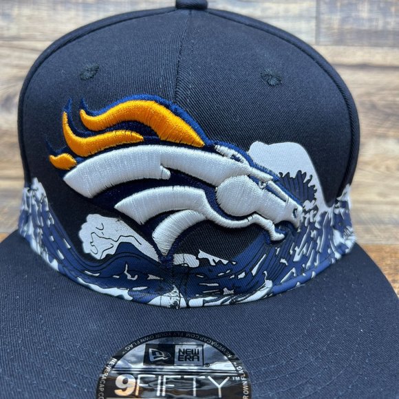 NFL Denver Broncos Mens Baseball Hat Navy Snapback Adjustable 59Fifty Football - Picture 2 of 8